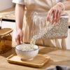 Airtight Acrylic Storage Container – Clear Food Storage Canister with Bamboo Lid for Kitchen Organization 2.5L
