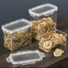 Stackable Airtight Acrylic Storage Containers – Clear Stylish Modular Pantry Organizers for Kitchen Storage (1.8L, 2.5L, 3.6L)
