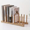 Multi-Purpose Bamboo Dish Rack – Eco-Friendly Plate, Lid, Cutting Board & Kitchen Organizer - 8 Slots