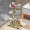 4-Tier Acrylic Trolley Rack – Stylish Mobile Storage Organizer with Wheels for Kitchen, Bathroom, Office & Bedroom