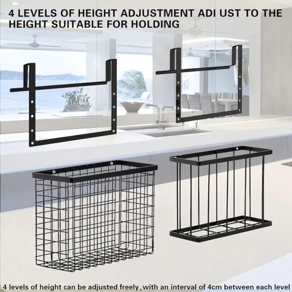 2Pc Cabinet Door Storage Baskets – Versatile Over-the-Cabinet Door Organizer Baskets for Kitchen, Bathroom & Home Storage