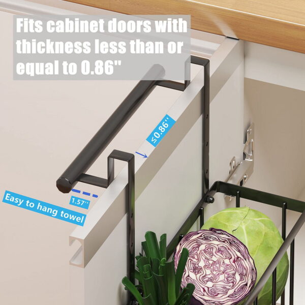 2Pc Cabinet Door Storage Baskets – Versatile Over-the-Cabinet Door Organizer Baskets for Kitchen, Bathroom & Home Storage