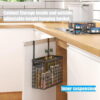 2Pc Cabinet Door Storage Baskets – Versatile Over-the-Cabinet Door Organizer Baskets for Kitchen, Bathroom & Home Storage