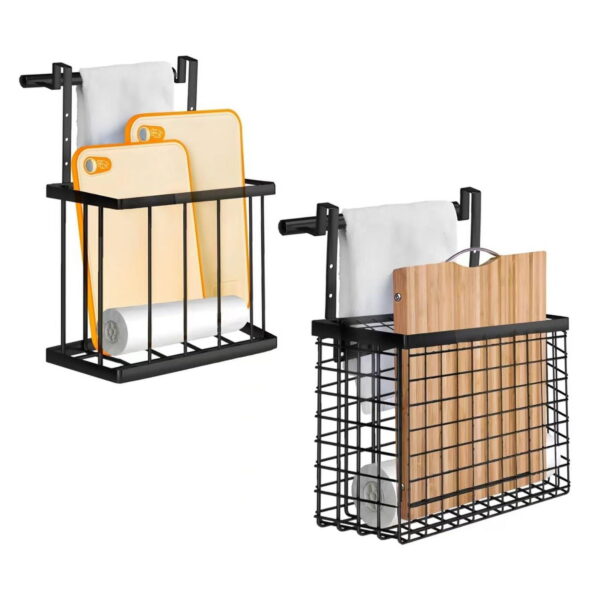 2Pc Cabinet Door Storage Baskets – Versatile Over-the-Cabinet Door Organizer Baskets for Kitchen, Bathroom & Home Storage