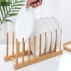 multi-purpose bamboo dish rack for plates and chopping boards. Plate Organizer