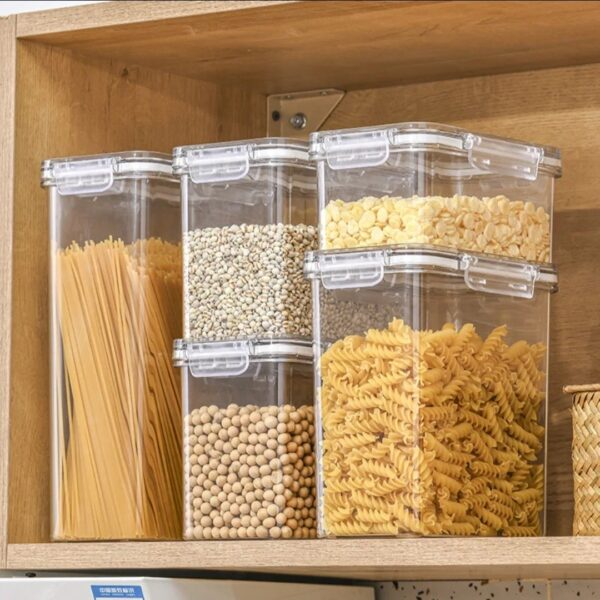 stackable airtight acrylic storage containers for pantry organization