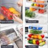 4Pc Set Large Acrylic Fridge Organizer – Clear Refrigerator Storage Bins for a Neat & Organized Fridge
