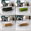 4Pc Set Large Acrylic Fridge Organizer – Clear Refrigerator Storage Bins for a Neat & Organized Fridge