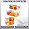4Pc Set Large Acrylic Fridge Organizer – Clear Refrigerator Storage Bins for a Neat & Organized Fridge